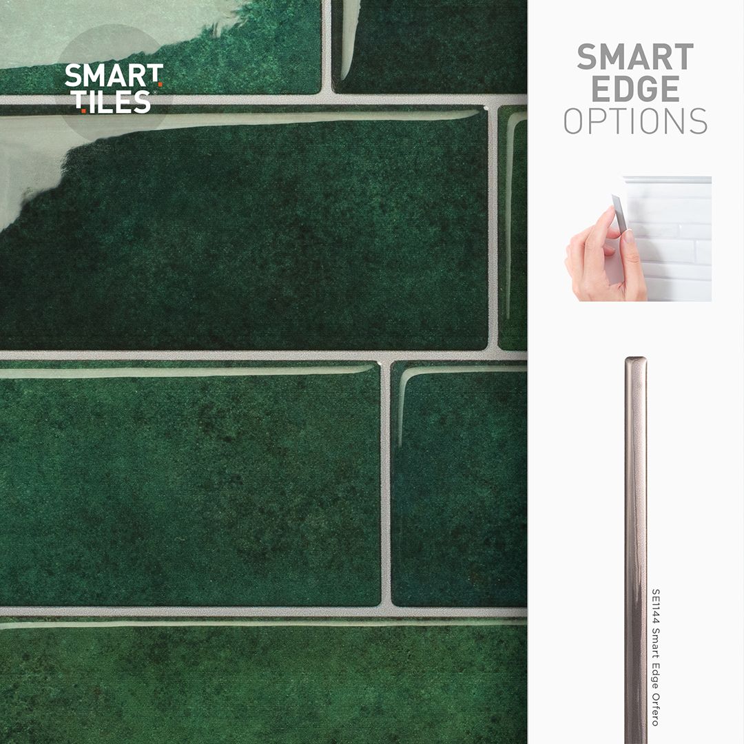 Smart Tiles Metro Green Subway Peel and Stick Tile Backsplash