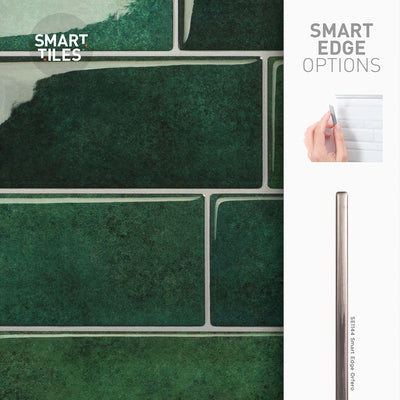 Smart Tiles Metro Green Subway Peel and Stick Tile