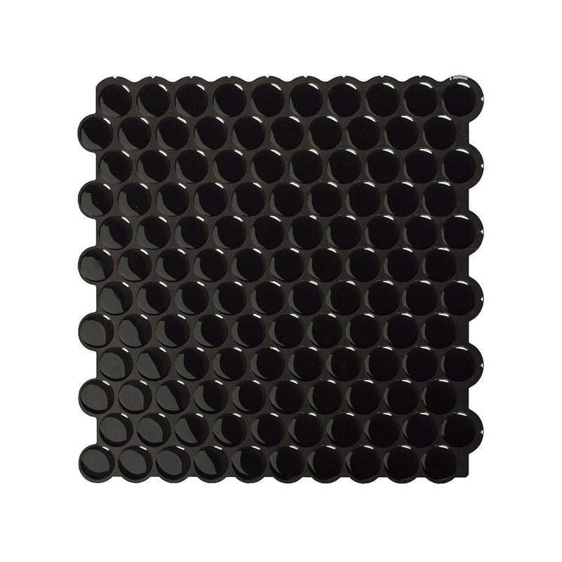 Smart Tile Black Round Nora Peel and Stick Tile
