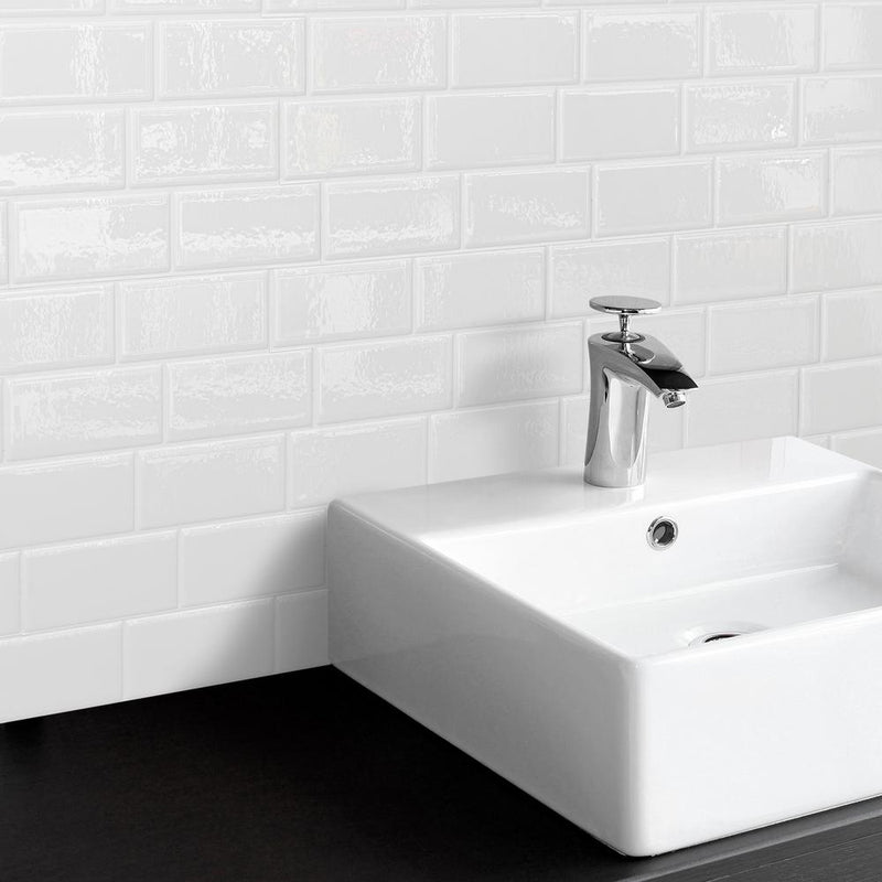 SmartTiles Metro White Subway Peel and Stick Tile