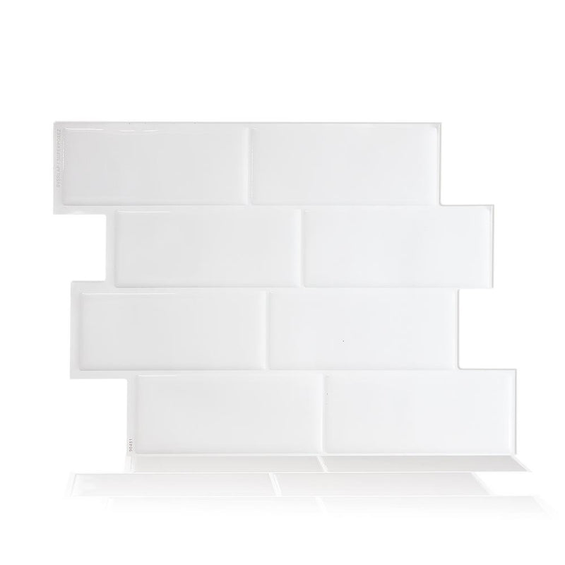 SmartTiles Metro White Subway Peel and Stick Tile